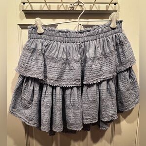 LOVESHACKFANCY Ruffle Mini Skirt - Blue